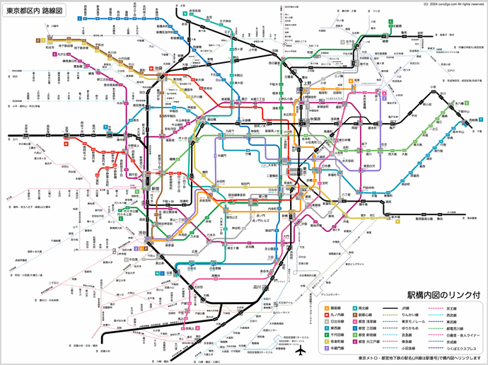 東京のわかりやすい路線図を集めました